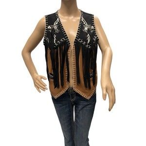 JouJou Beyond Basics Western Rodeo Style Open Front Vest Size Medium